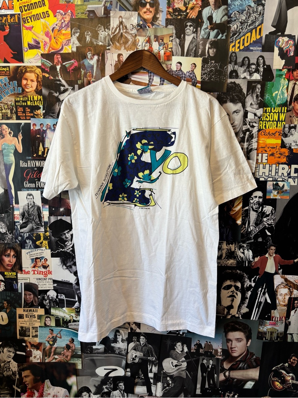 White Floral 'EVO' Graphic Short Sleeve Tee